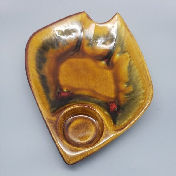 California Originals Chip Dip veggies Pottery Brown Tan Serving Dish Bowl Vtg - Picture 1 of 6